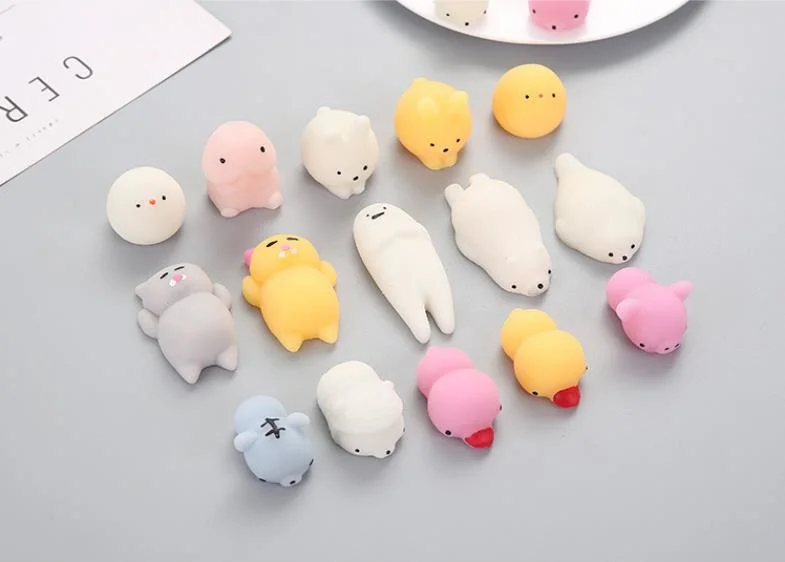 Promotional Cheap Soft TPR Mini Cute Animals Quishies Kawaii Soft Toys, Squeeze Stress Reliever Kids Toys