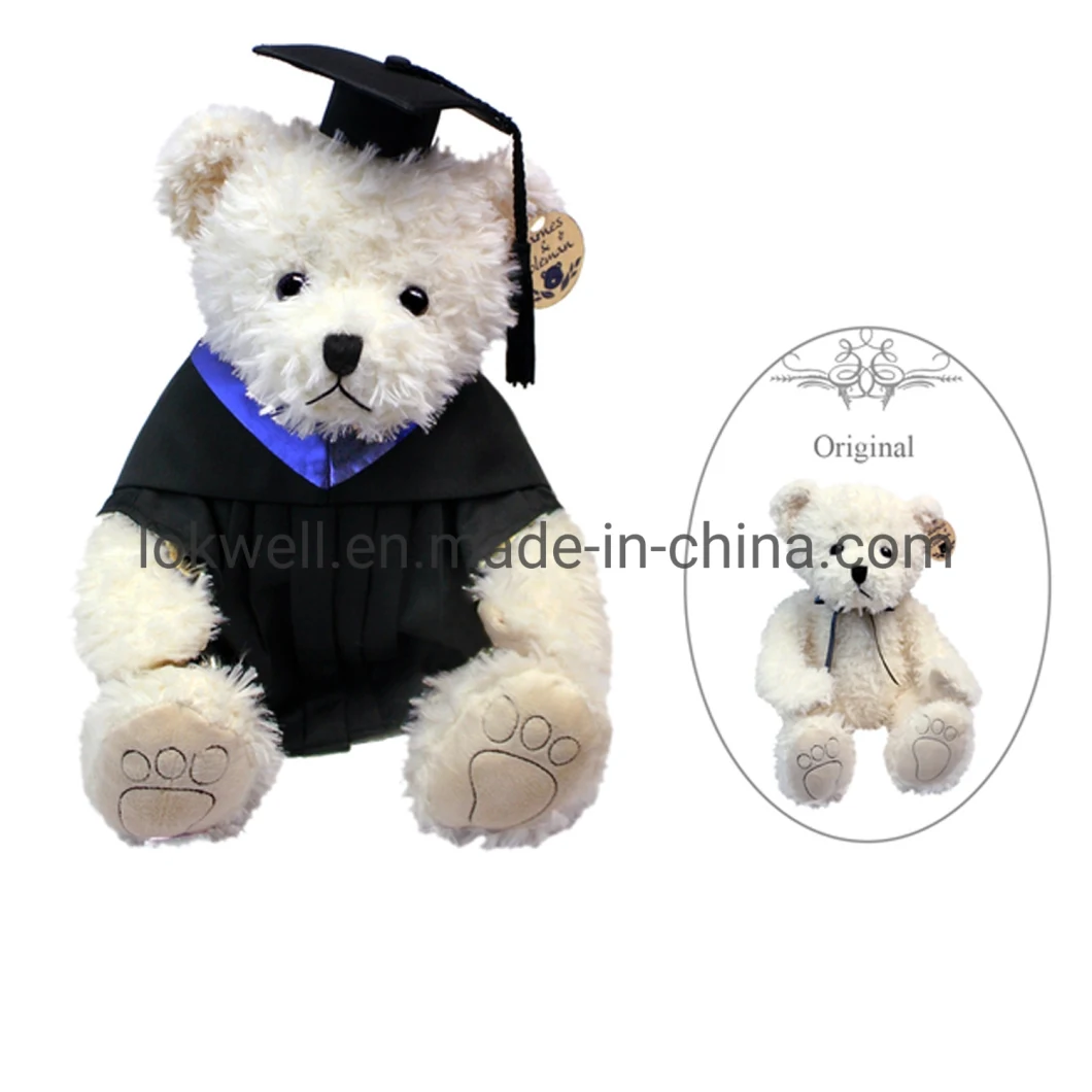 Custom Made Plush Brown Graduation Teddy Bear with Trencher Cap