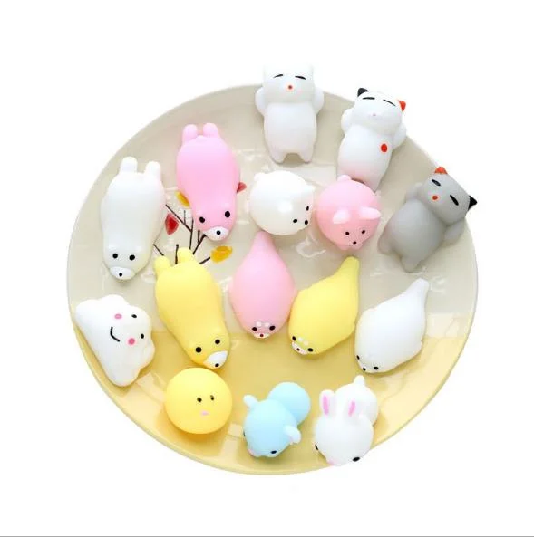 Promotional Cheap Soft TPR Mini Cute Animals Quishies Kawaii Soft Toys, Squeeze Stress Reliever Kids Toys