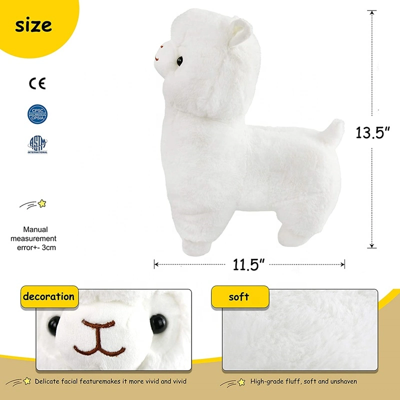 OEM Factory Custom Your Own Alpaca Plush Toy Soft Llama Colorful Glowing Stuffed Toy Battery Glow Plush Toy