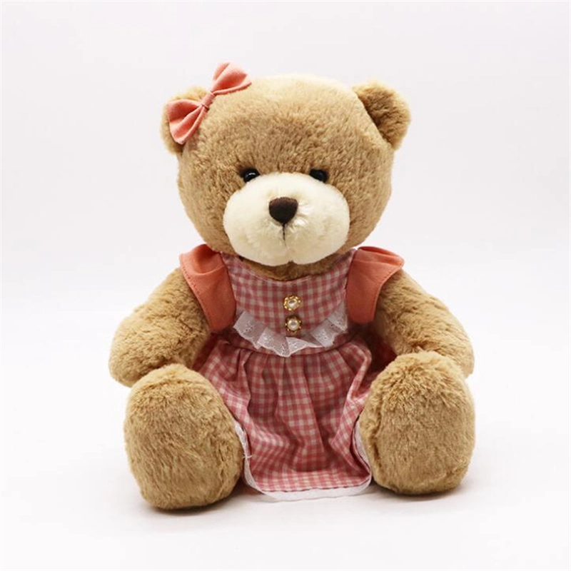 Customized Design Cartoon Cute Colorful Stuffed Brown Plush Teddy Bear Toy