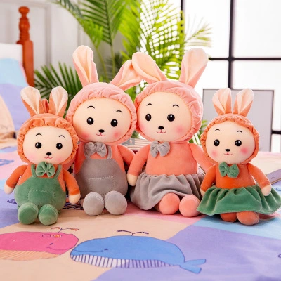 40-70cm Soft Stuffed Baby Toy Cartoon Dress up Plush Animal Rabbit with Hat