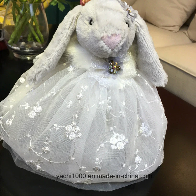 New Styles Soft Animal Plush Wedding Rabbit Toy with Dress