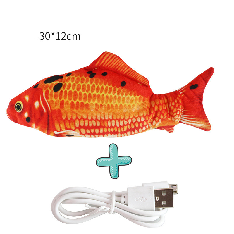 Cat Toy Simulation Creative 3D Fish Shape Cat Toy USB Electric Cat Toy