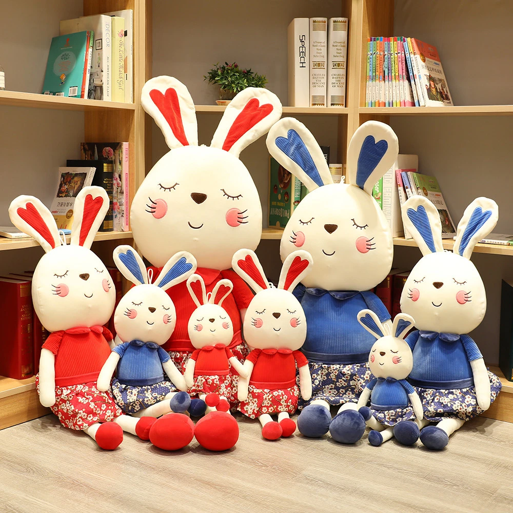 New Design Sitting Cute Rabbit with Skirt Plush Closing Eyes Rabbit Toy for Kids