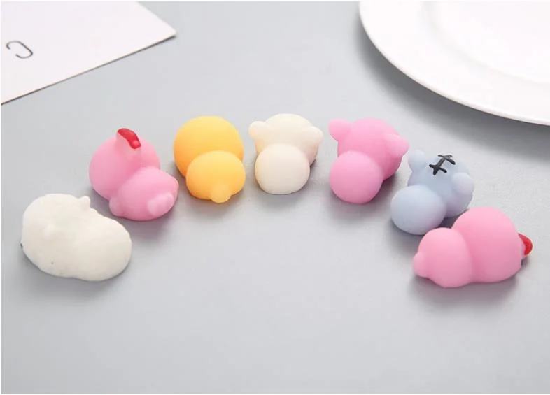 Promotional Cheap Soft TPR Mini Cute Animals Quishies Kawaii Soft Toys, Squeeze Stress Reliever Kids Toys