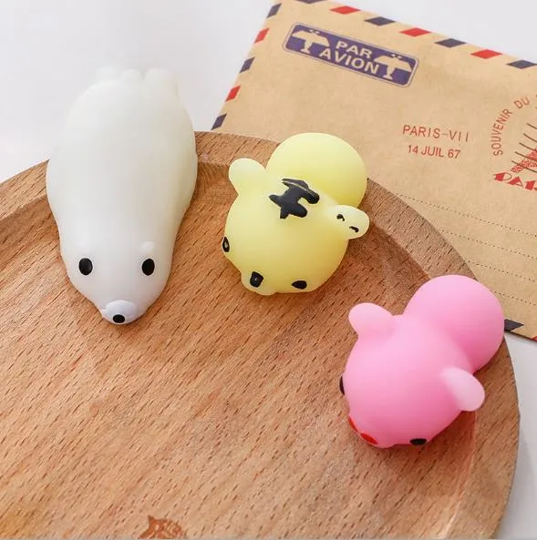 Promotional Cheap Soft TPR Mini Cute Animals Quishies Kawaii Soft Toys, Squeeze Stress Reliever Kids Toys