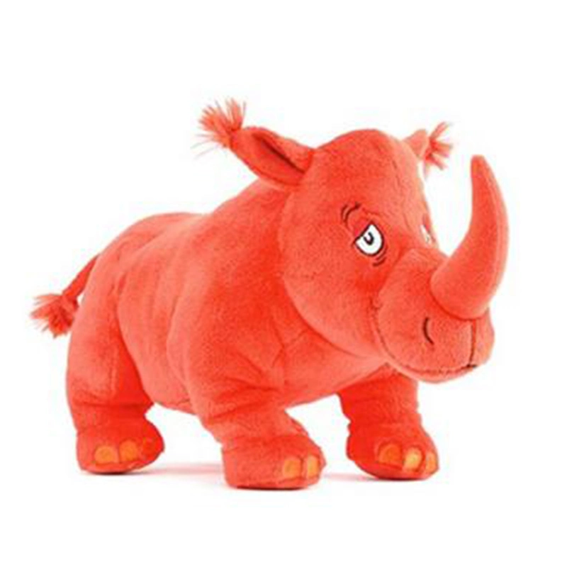 China Lifelike Red Rhino Stuffed Animal Plush Toy Gifts for Kids Plush Rhinoceros Toy