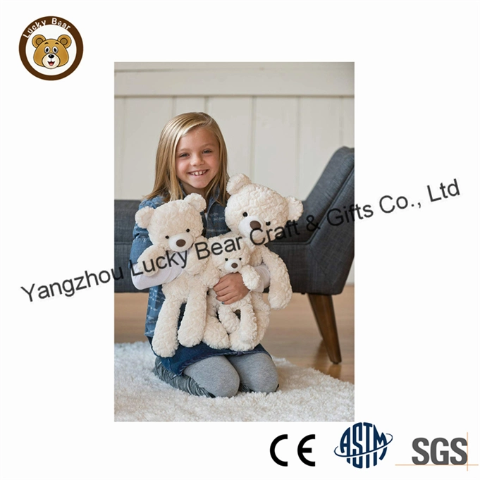 White Color Soft Short Plush Bear Stuffed Toy