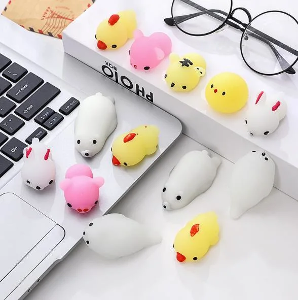 Promotional Cheap Soft TPR Mini Cute Animals Quishies Kawaii Soft Toys, Squeeze Stress Reliever Kids Toys