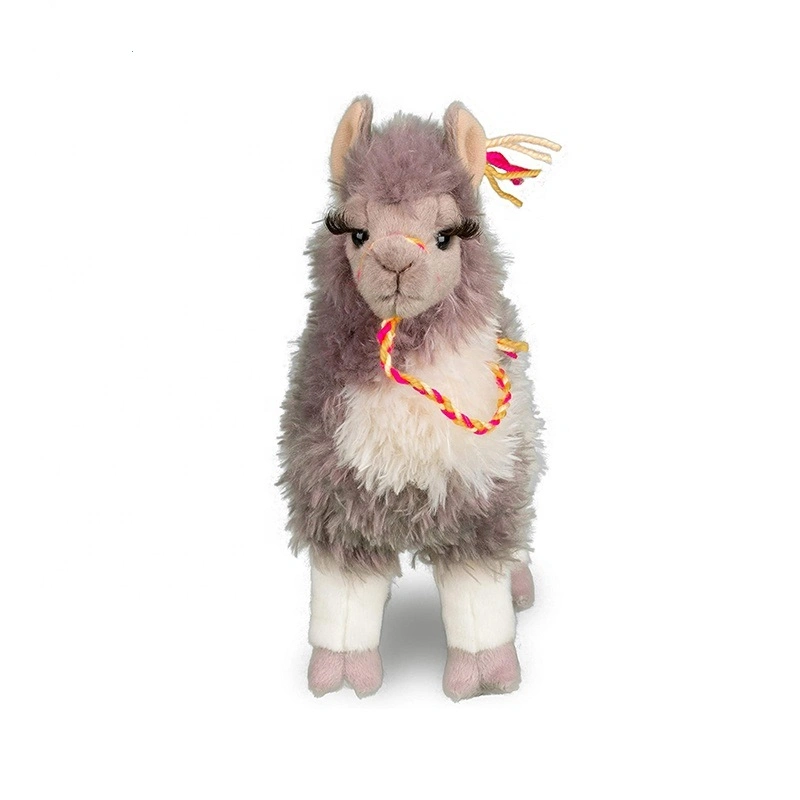 Factory Custom Super Soft and Kawaii Featuring Grey and White Fur of Creative Sheep Llama Alpaca Plush Toys