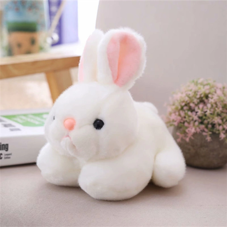 Cute Simulation Lying Rabbit Little White Rabbit Doll Plush Toy