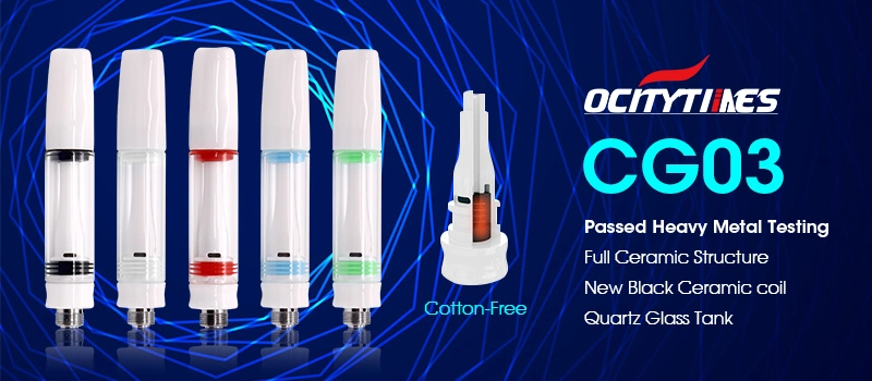 Ocitytimes Ceramic Coil Cbd Vape Cartridge 0.5ml/ 1ml Vape Pen Cartridge