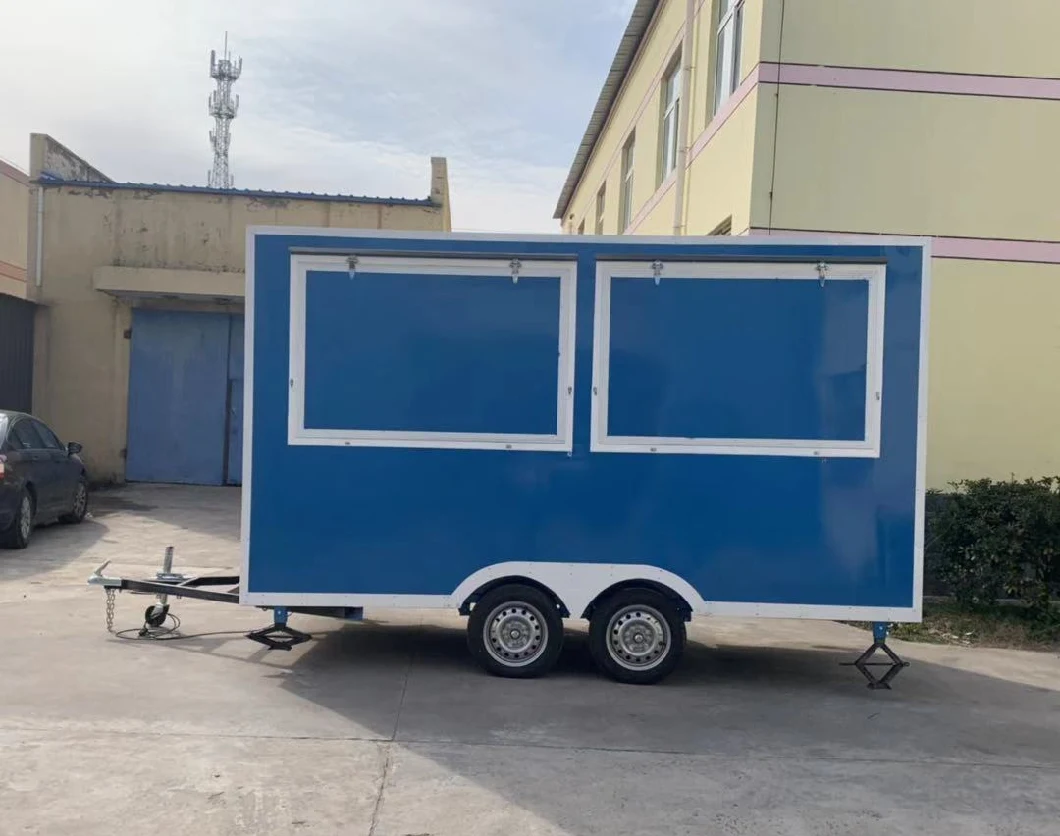 Outdoor Food Trailer Refrigerated Food Carts Ice Cream Vending Carts