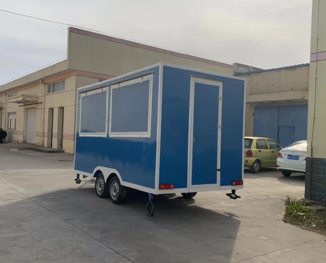 Outdoor Food Trailer Refrigerated Food Carts Ice Cream Vending Carts