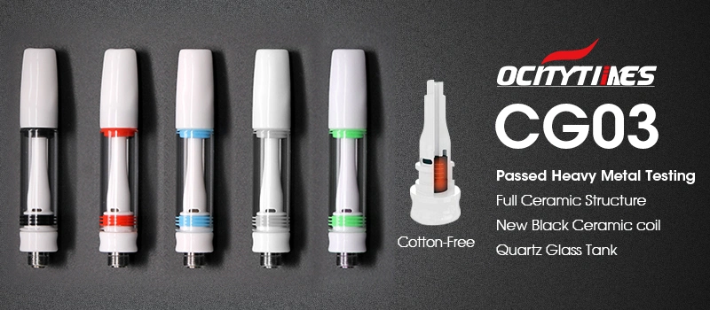 Ocitytimes 510 Thread Full Ceramic Quartz Glass Tube Cbd Cartridge