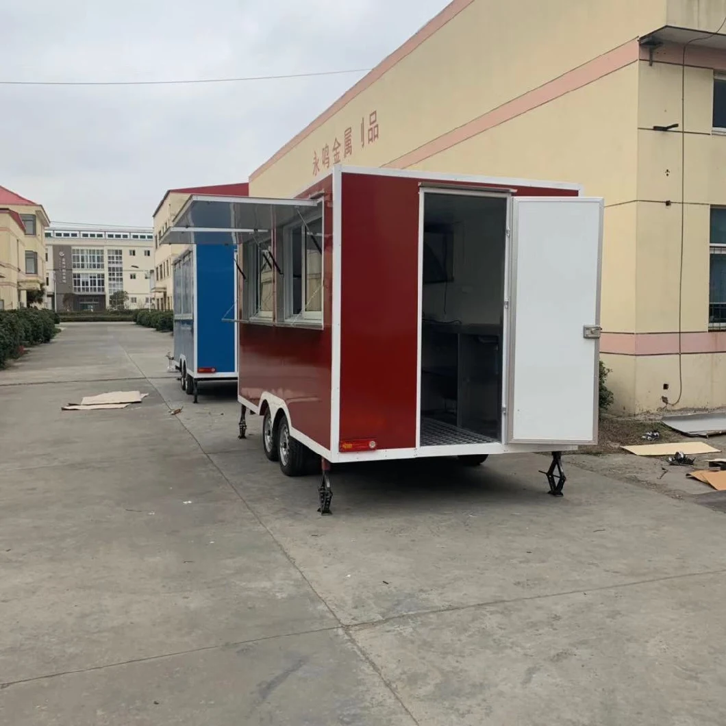 Outdoor Food Trailer Refrigerated Food Carts Ice Cream Vending Carts