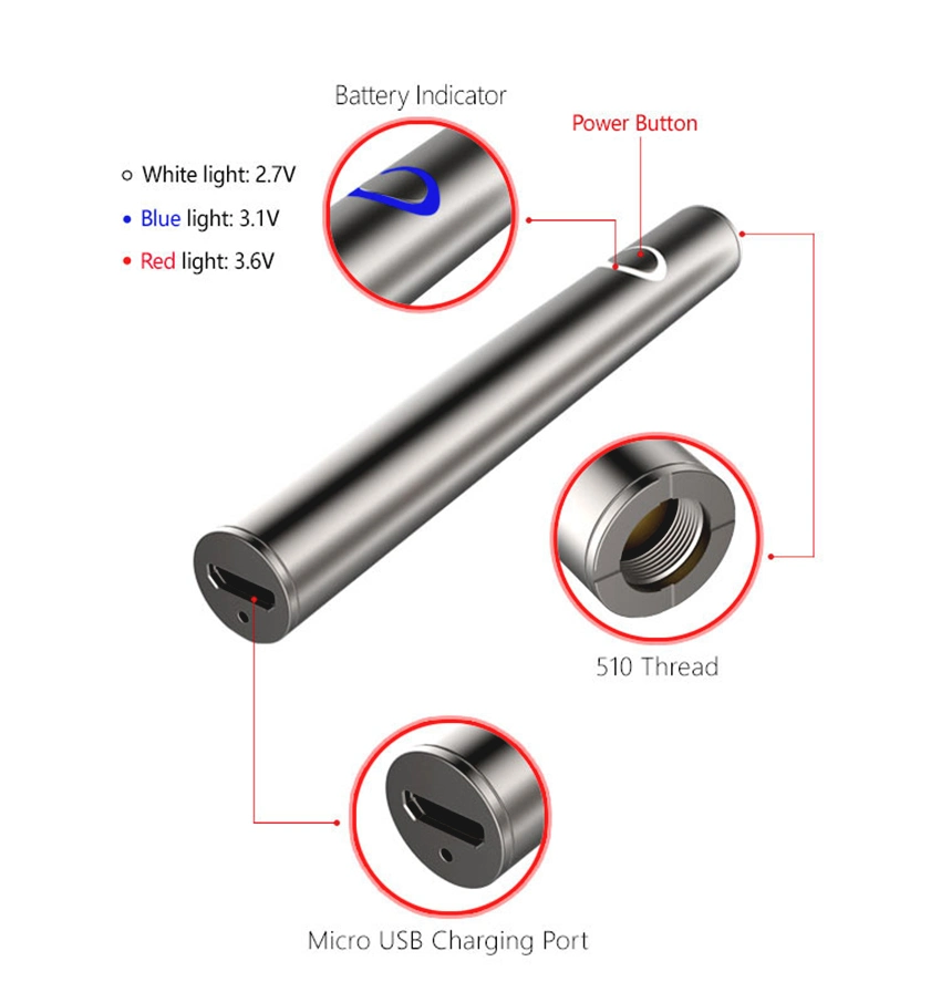 Max Twist 510 Voltage Cbd Thc Cartridge Atomizer Battery