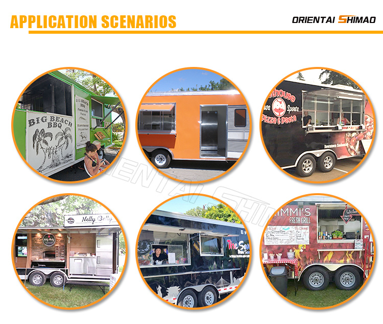 Street Snack Vending Equipment Coffee Food Trailer, Hot Dog Carts, Mobile Food Carts for Sale