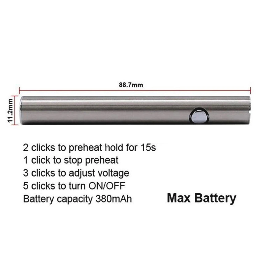 Max Twist 510 Voltage Cbd Thc Cartridge Atomizer Battery