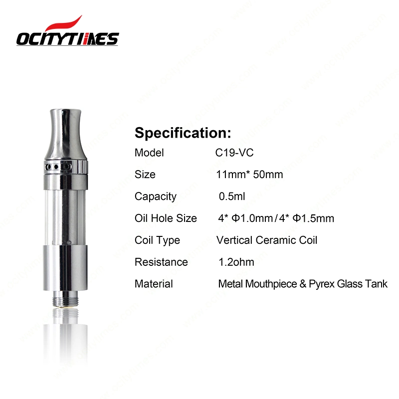 Top Airflow 510 Oil Vaporizer Cartridge Vape Pen Cartridge with 0.5ml