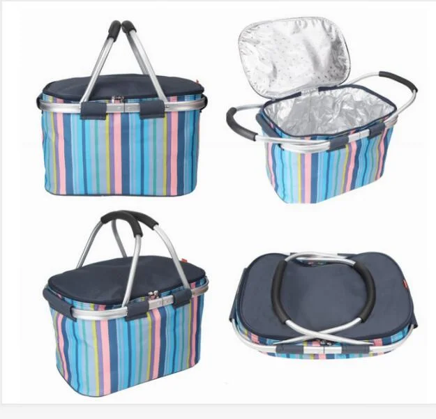 Folding Collapsible Travel Picnic Insulated Cooler Basket Cooler Bag