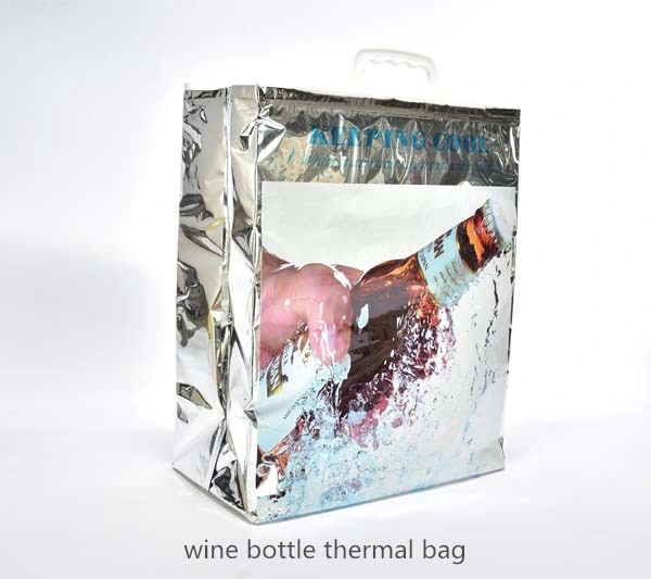 Plastic Isothermal Tote Cooler Bag for Frozen Food Thermal Bag to Keep Food Cold and Hot Thermos Cooler Shopping Bag with Aluminium Foil