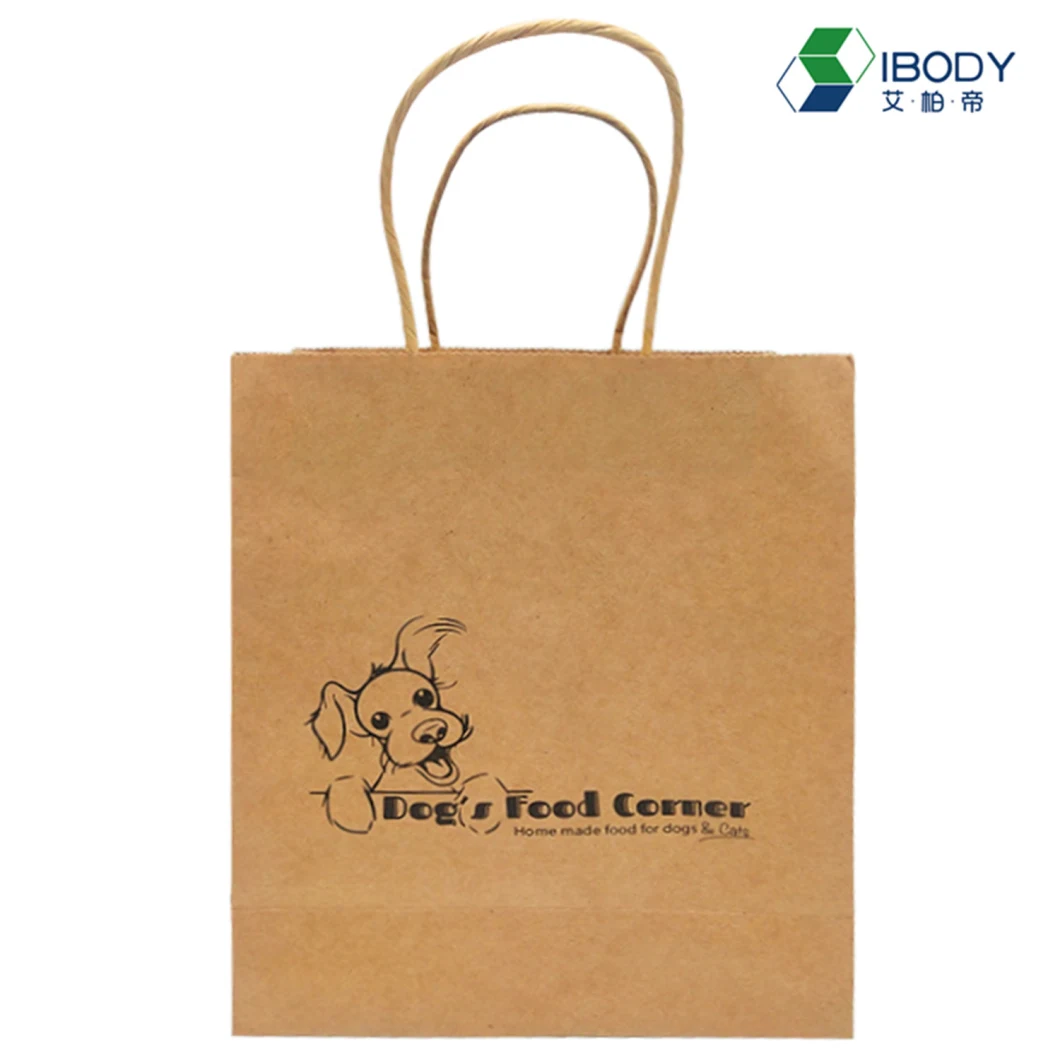 Custom Logo Craft Grocery Take Away Restaurant Delivery Kraft Paper Bags for Food Take out Packaging