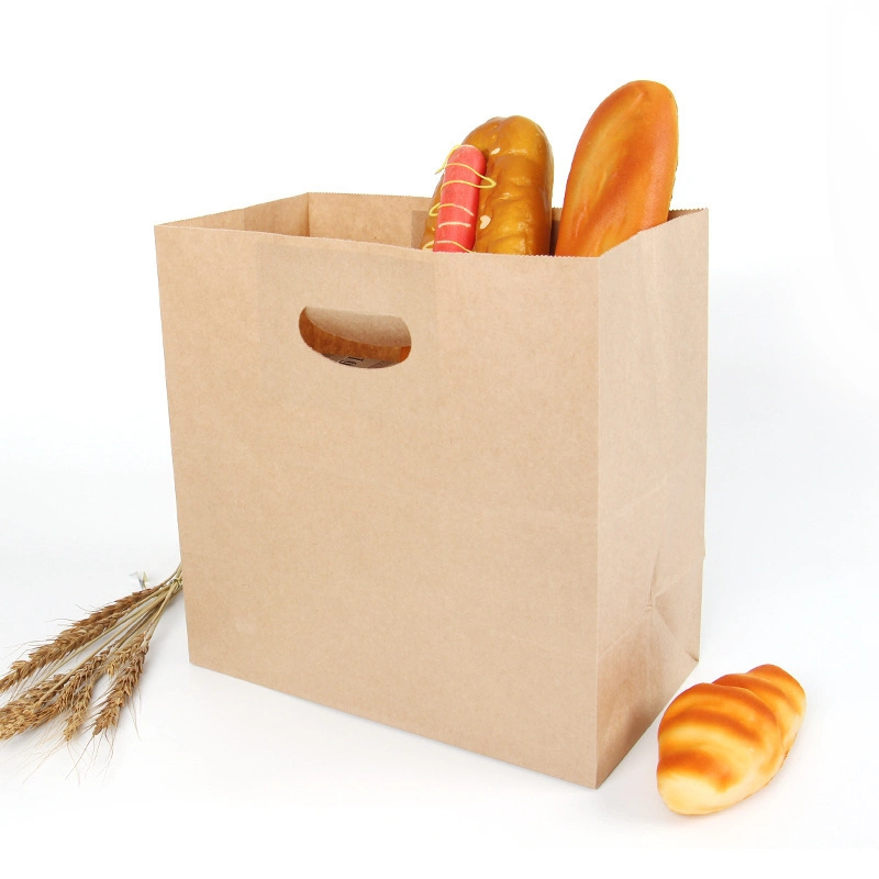 Hot Selling Disposable Take Away Fast Food Kraft Paper Bag Paper Bag 