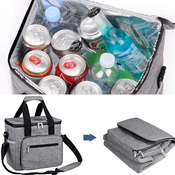 Ready to Ship Large Bulk Fruit&Drinks Grocery Freezablefoldable Nylon Insulated Thermal Lunch Cooler Bags