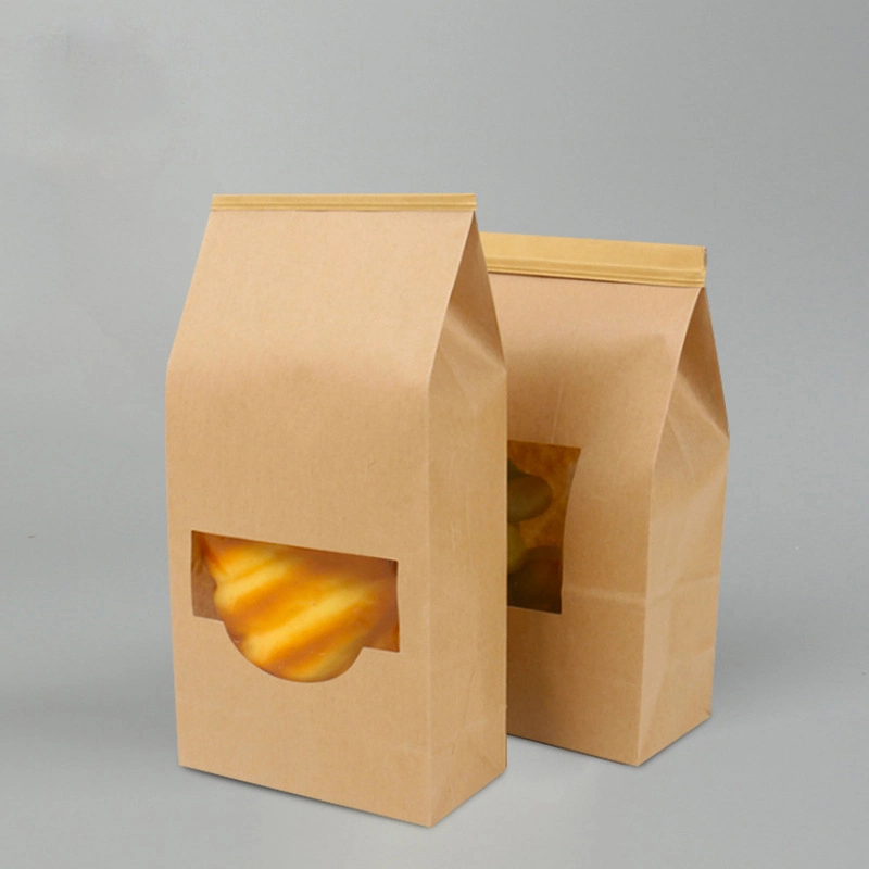 Food Grade Kraft Paper Pouches Hot Sale Food Bag with Window