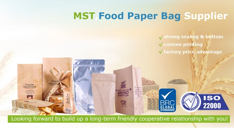 FDA Food Customized Aluminum Foil Kraft Paper Bag for Food packaging Hot Food