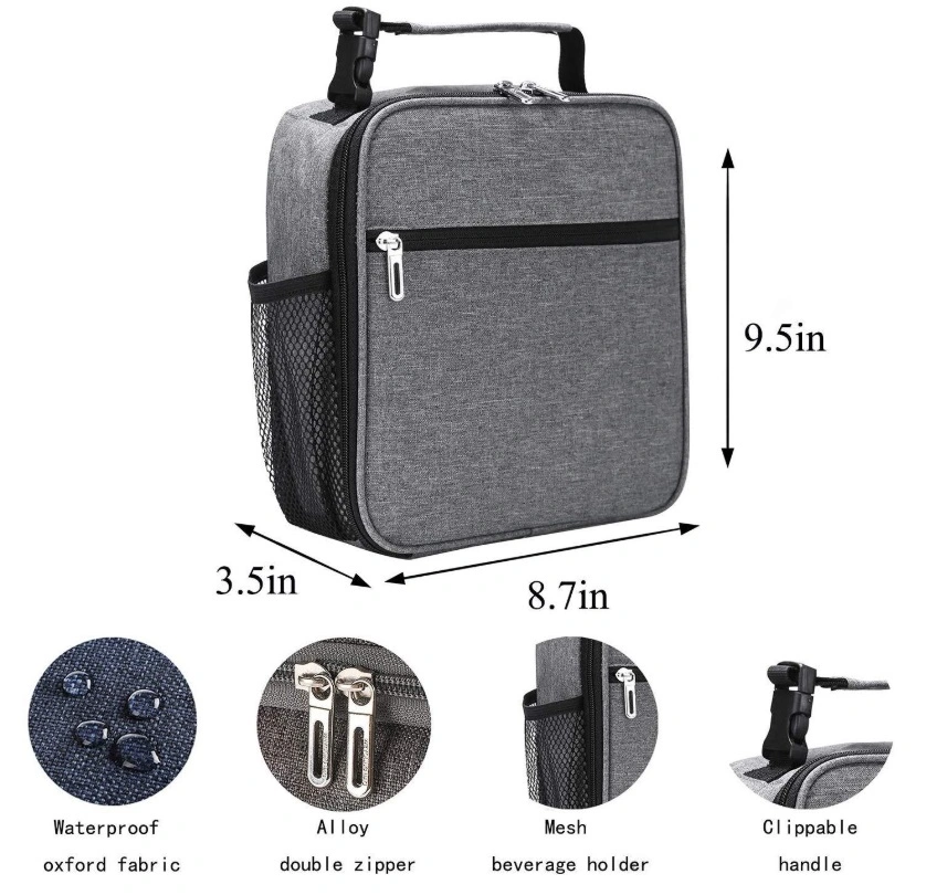 Insulated Lunch Box Leak-Proof Cooler Bag Dual Compartment Lunch Tote for Men Women Wine Bag