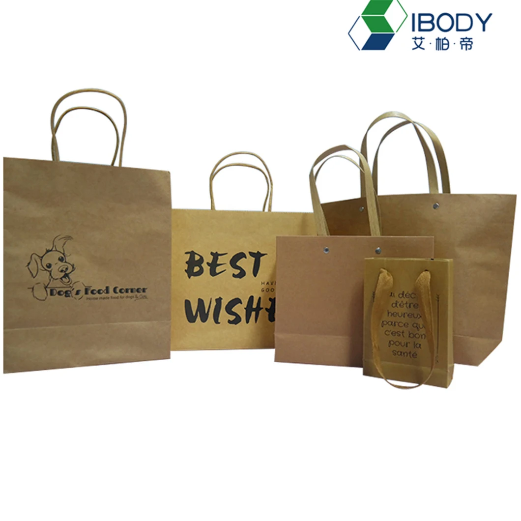 Custom Logo Craft Grocery Take Away Restaurant Delivery Kraft Paper Bags for Food Take out Packaging