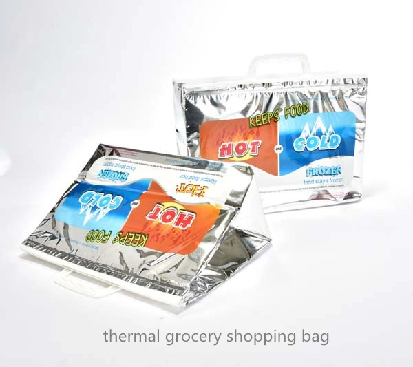 Aluminum Foil Insulated Cooler Bag with Insulation EPE Foam Wholesale Thermal Tote Bag for Supermarket