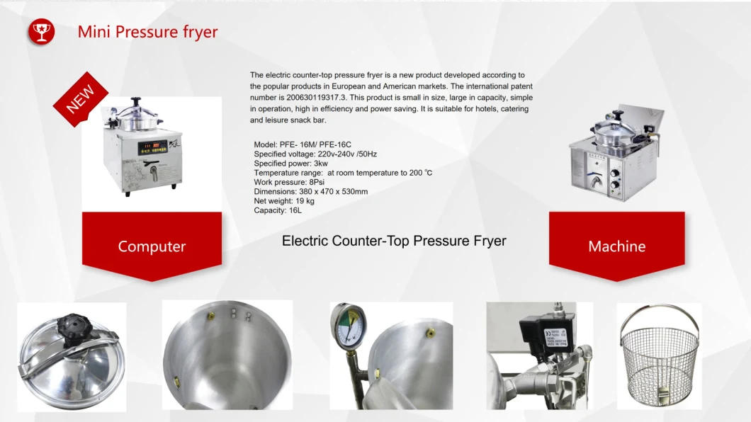 Catering Fryer Catering Equipment with Electric Pressure Fryer Food Machinery