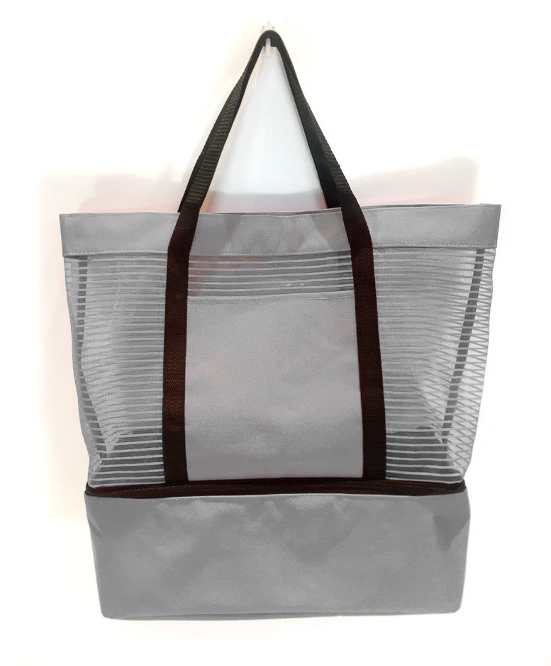 Promotional Custom Logo Insulated Tote Foldable Mesh Cloth Waterproof Beach Bag