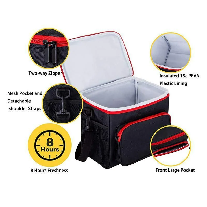 Portable Lunch Bag Thermal Insulated Cooler Handbag School Food Storage Bags