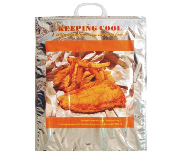 Plastic Isothermal Tote Cooler Bag for Frozen Food Thermal Bag to Keep Food Cold and Hot Thermos Cooler Shopping Bag with Aluminium Foil