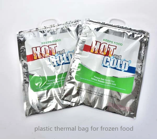 Plastic Isothermal Tote Cooler Bag for Frozen Food Thermal Bag to Keep Food Cold and Hot Thermos Cooler Shopping Bag with Aluminium Foil