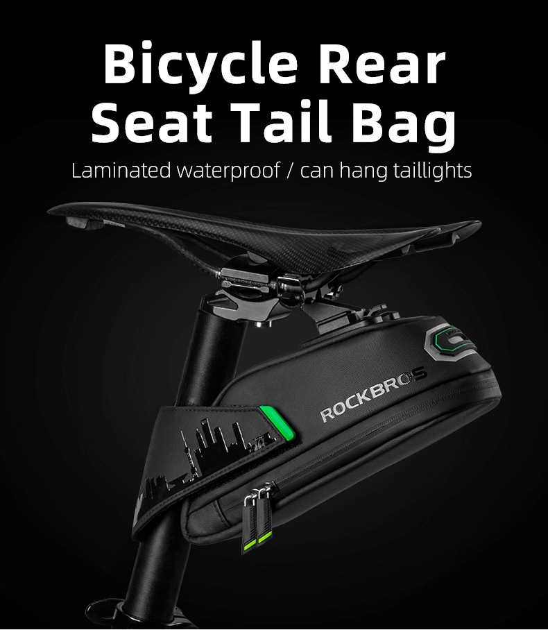 Rockbros Rainproof Bicycle Bag Shockproof Bike Saddle Bag for Refletive Rear Large Capatity Seatpost MTB Bike Bag Accessories