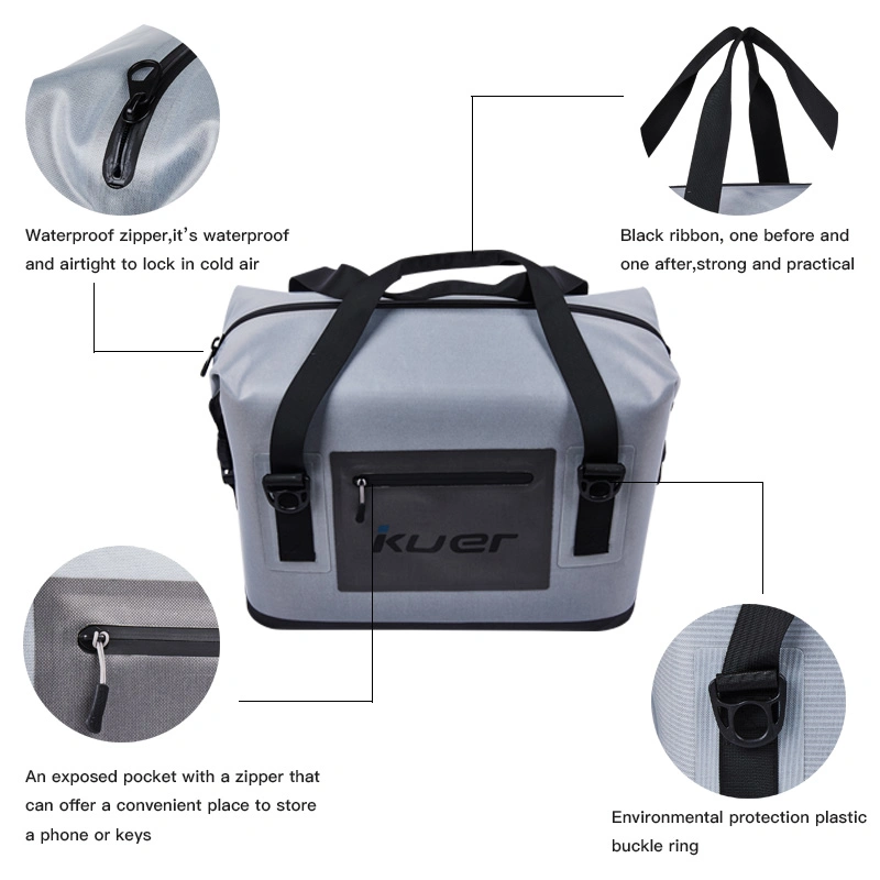 Kuer 24 Cans Waterproof Soft Cooler Bag Watertight Zipper