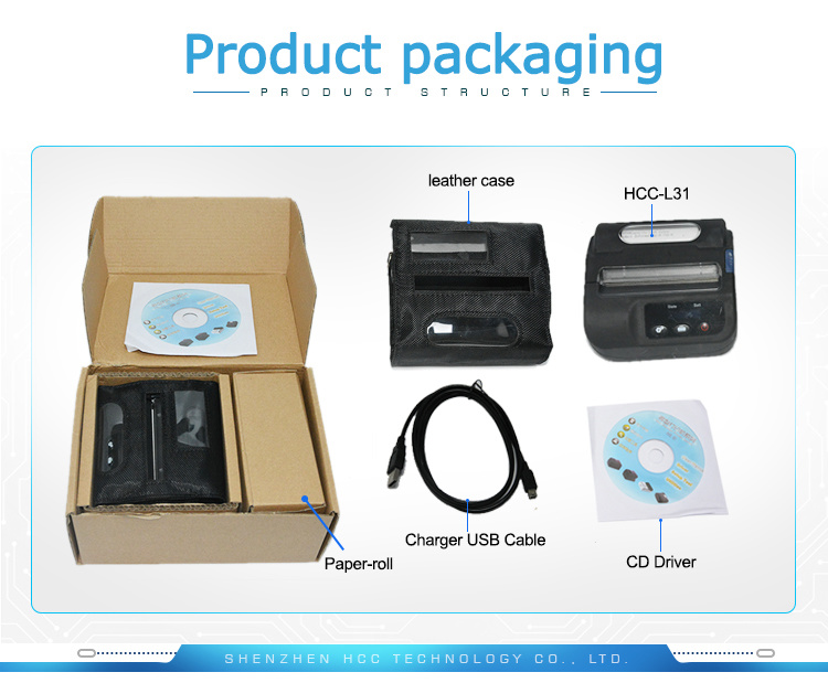 Express Delivery Shipping Portable Bluetooth Mobile Thermal Label Printer with Rechargeable Battery (HCC-L31)