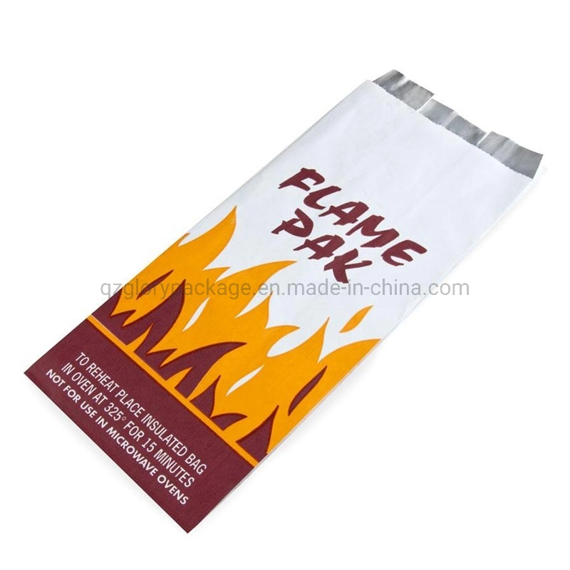 Wholesale Hot Food Packaging Doner Kebab Bags Foil Paper Bags