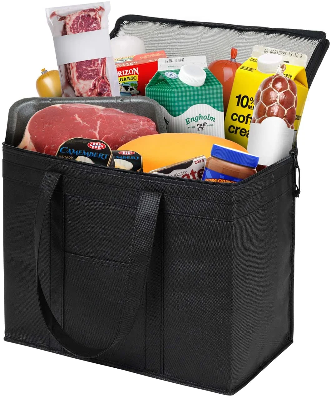 Insulated Reusable Grocery Shopping Bags, Large Picnic Cooler Bag