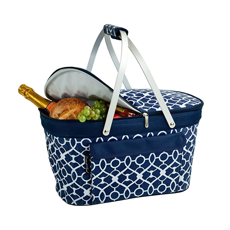 Large Capacity Insulated Folding Collapsible Lunch Picnic Basket Cooler Bag