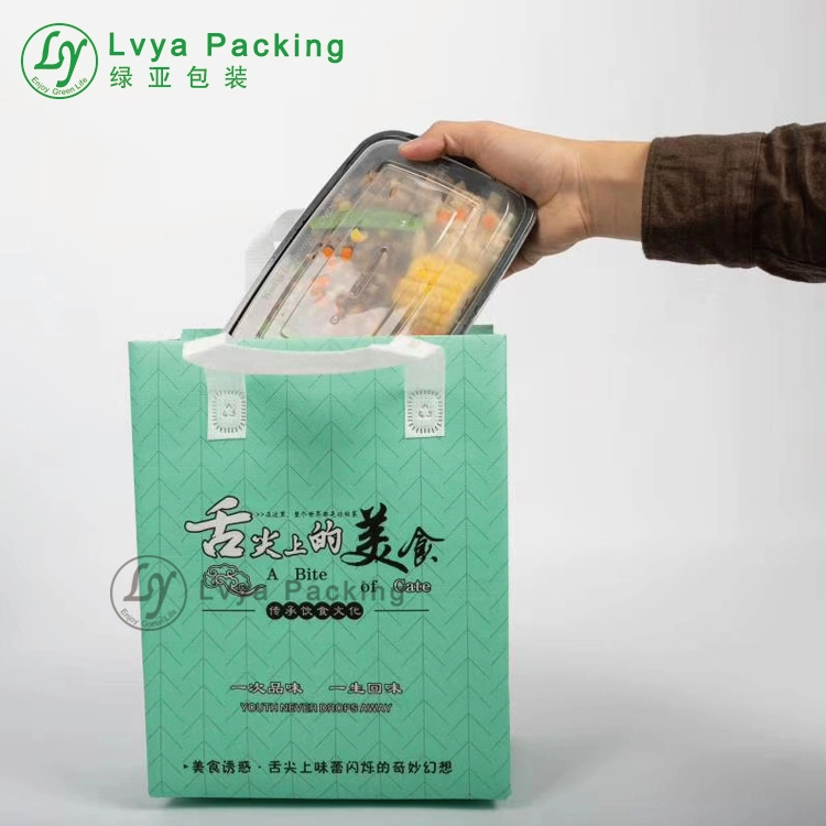 Wholesale Promotional Custom Printed Disposable Non Woven Tote Lunch Thermal Insulated Food Deliver Cooler Bag