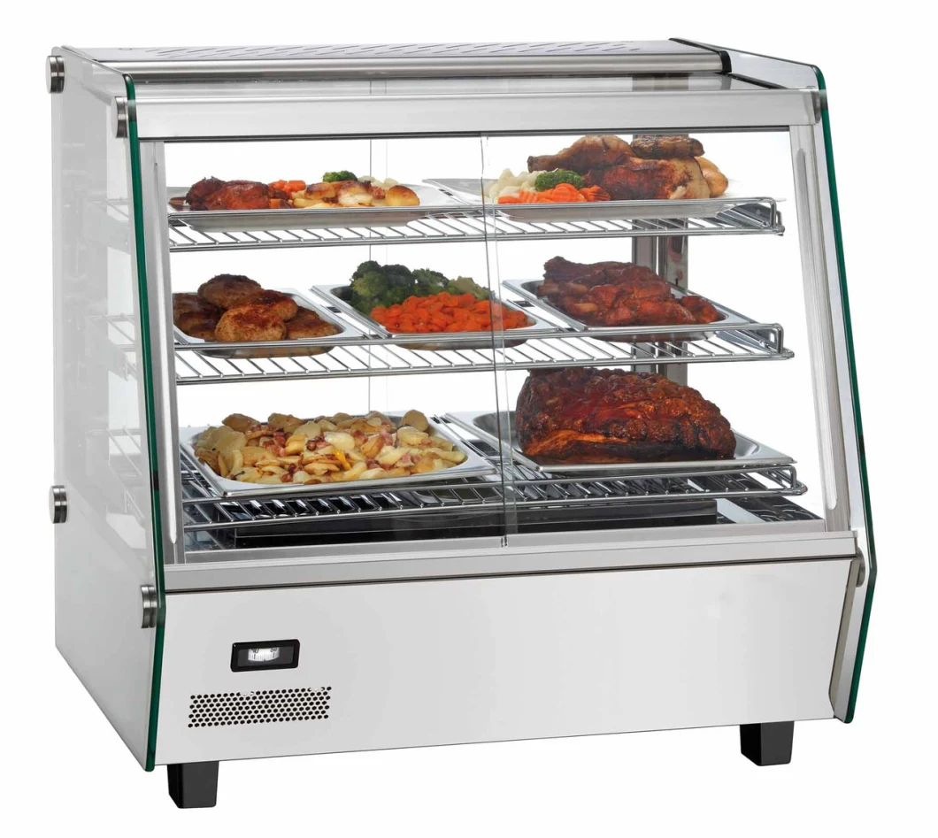 Smeta Commercial Counter Top Glass Pizza Showcase Hot Food Display Warmer