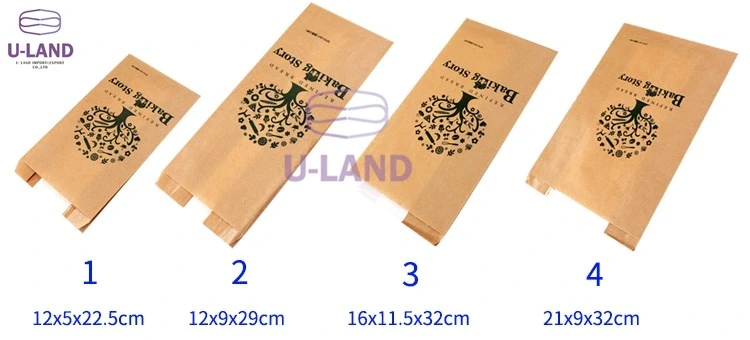 Food Delivery Bread Bags Brown White Kraft Paper Bags with Window for Bakery Packaging