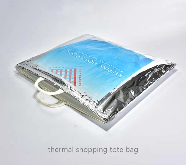 Aluminum Foil Insulated Cooler Bag with Insulation EPE Foam Wholesale Thermal Tote Bag for Supermarket